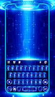 Tech Blue Neon poster