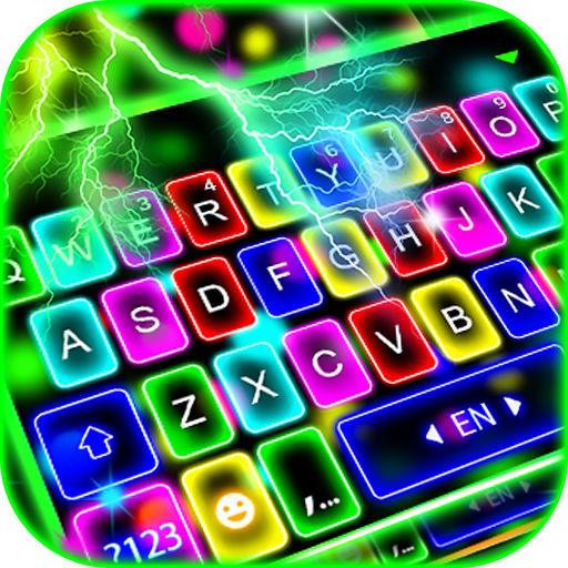 Tema Keyboard Thunder Neon Lig