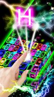 Tema Keyboard Thunder Neon Lig poster