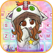 Tema Keyboard Tie Dye Girl Unicorn