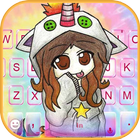 Tema Keyboard Tie Dye Girl Unicorn ícone
