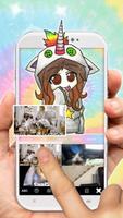 Tema Keyboard Tie Dye Girl Unicorn imagem de tela 3