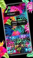Tropical Flower Keyboard Backg poster