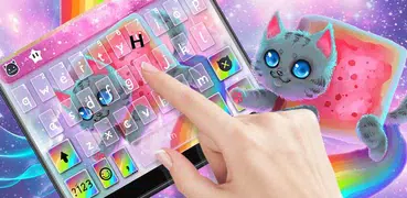 最新版、クールな Rainbow Cat のテーマキーボード