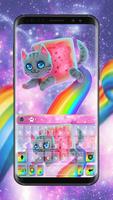 Tema Keyboard Rainbow Cat poster