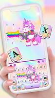 Fond de clavier Unicorn Rainbo Affiche