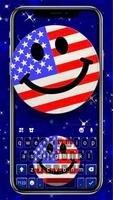Fond de clavier USA Emoji Affiche