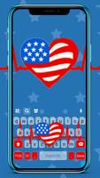 USA Heartbeat Tastaturhintergrund Plakat