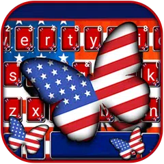 US Flag Butterfly Theme Icon