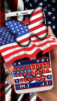 Teclado US Flag Butterfly Cartaz