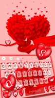 Valentine Red Hearts 키보드 백그라운드 스크린샷 1