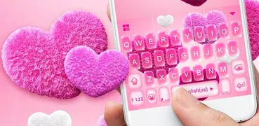 Novo tema de teclado Valentine Plush Heart