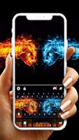 Thème de clavier Water Fire Fi Affiche
