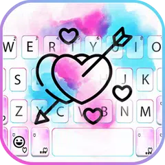 Watercolor Love Arrow Keyboard