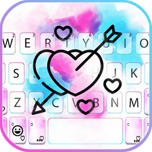 Tema Keyboard Watercolor Love 