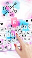 Tema Keyboard Watercolor Love  imagem de tela 1