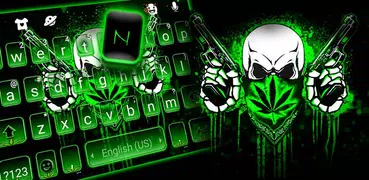 Weed Guns Skull Tastatur-Thema