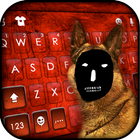 Weird Ghost Mask Dog Tastaturhintergrund Zeichen