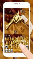 最新版、クールな Western Gold Gun のテーマ ポスター