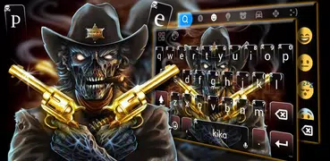 Western Skull Gun Keyboard The