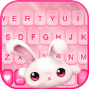 خلفية الكيبورد White Cute Bunn APK