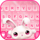 خلفية الكيبورد White Cute Bunn أيقونة