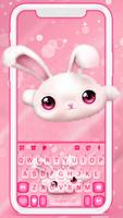خلفية الكيبورد White Cute Bunn الملصق