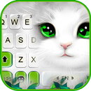 White Cute Cat Keyboard Theme APK
