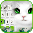 White Cute Cat Tema de teclado APK