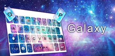 White 3D Galaxy Keyboard Theme