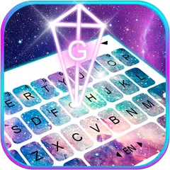 White 3D Galaxy Keyboard Theme APK download