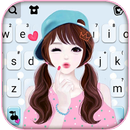 خلفية الكيبورد Wink Girl Cute APK