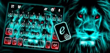 Tema Keyboard Wild Neon Lion