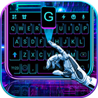 O tema deteclado Black Neon 3D ícone