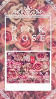 Poster Tema Pink Rose per Tastiera