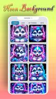 Siberian Husky Neon Led Theme poster