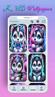 Siberian Husky Neon Led Theme screenshot 1