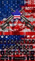 Фон клавиатуры American Guns постер