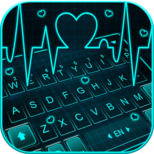 Animated Neon Heart Keyboard T