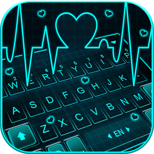 Animated Neon Heart Tastatur-T