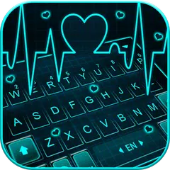 Animated Neon Heart Tastatur-T