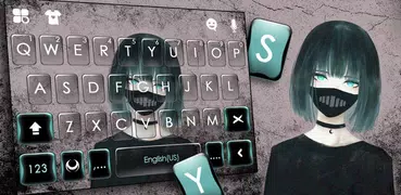 Tema Keyboard Anime Mask Girl