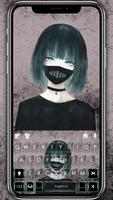 クールな Anime Mask Girl のテーマキーボード ポスター