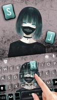Tema Keyboard Anime Mask Girl imagem de tela 1