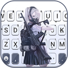 Armed Mask Girl Tastaturhintergrund Zeichen
