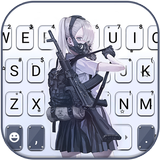 Armed Mask Girl Keyboard Backg icon