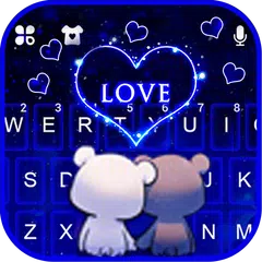 最新版、クールな Bear Couple Love のテーマキーボード
