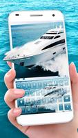 Tema Keyboard Boat Sea Holiday Cartaz