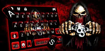 Tema Keyboard Bloody Skull Gun