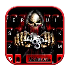 Bloody Skull Guns Keyboard Theme